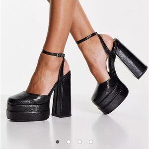 ASOS DESIGN Pluto platform heeled shoes